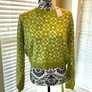Hollister Cropped Sweater, Green Size M